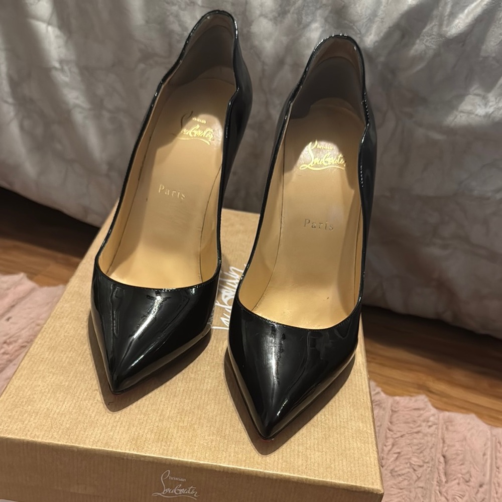 Christian Louboutin Black Patent Leather Stiletto Heels